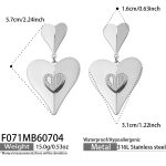 color: F071-Heart Shape Micro-inlay Zircon Steel Color Earrings