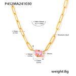 color: P452-Pink Zircon Necklace