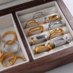 Minimalist Trendy Stainless Steel Double-Layer Ring Ins Design Ring Suit