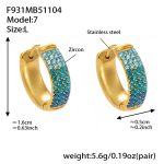 color: F931-7 Deep Blue Zircon Earrings -Large