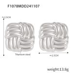 color: F1078-Steel Color Hollow Earrings