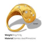 color: JZ24 Rhinestone Gold US Size 7 (Non-adjustable