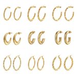 Stainless Steel Earrings Multi-Strand Twisted C- Shaped Suit