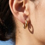New Design Light Luxury Personalized Earrings Vintage Stainless Steel Gold-Plated Fresh Water Pearl round All-Match Earrings