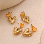 Personalized Love 18K Gold Plating Stainless Steel Studs Women's High-Grade Temperament Entry Lux Earrings for Women