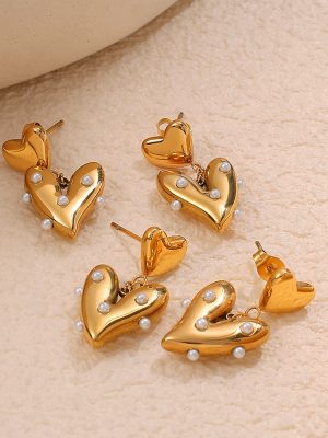 Personalized Love 18K Gold Plating Stainless Steel Studs Women's High-Grade Temperament Entry Lux Earrings for Women