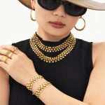 INS Thick Straps Stainless Steel Necklace Bracelet Women's Design Advanced Exaggerated Jewelry Set