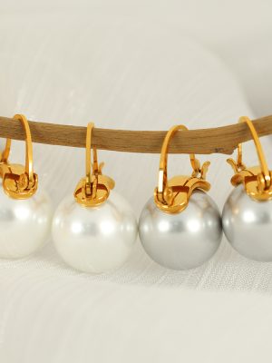 French Simplicity Imitation Pearl Earrings Light Luxury Temperament Elegant High-End Earrings All-Match Earrings for Women