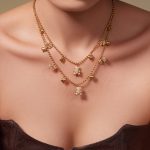 Stainless Steel Diamond Bear Jewelry 18K Gold Plated round Bead Necklace Heart Multi-Pendant Bracelet Anklet Earrings Necklace