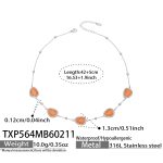 color: TXP564-Steel Color Orange Cat's Eye Stone Necklace