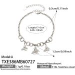 color: TXE386-A Style Butterfly Zircon Steel Color Bracelet