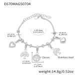 color: E670-Steel Color DIY Tree of Life Bracelet 15+4cm