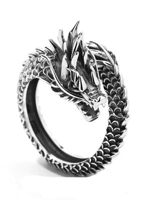 New Men's Fashionable Retro Ring Ornament Dragon Little Finger Ring Domineering Men's Ring
