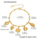color: E643-Gold DIY Multi-charm Bracelet 16+5cm
