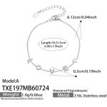 color: TXE197-A Style LOVE Zircon Steel Color Bracelet -16.5+5cm