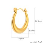color: Stamped Round Small Earrings Gold