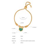color: E464-Gold Green Stripes Bracelet