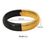 color: 16mm Width (Ring Size 60mm)SZ12 Gold-Black