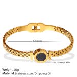 color: SZ319BKG Roman Numerals Gold Bangle
