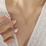 color: RP016-E Letter Gold Necklace 40+5cm