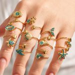 Ocean Multi-Element Micro Zircon Ring Stainless Steel Plated 18K Gold Bracelet Ornament Female