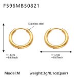 color: F596-Gold Earrings -M-12mm