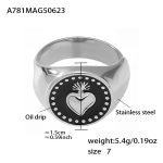 color: A781-Steel Color Ring / size: US 7