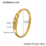 color: Z458-Gold Pink Zircon Bangle