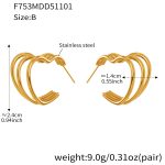 color: F753-B Style Gold Earrings