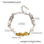 color: TXE433-Freshwater Pearl Mixed Color Bracelet 14+5cm