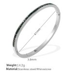 color: SZ208GNS Green Rhinestone Silver Bangle