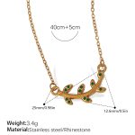 color: XL546GNG Green Rhinestone Necklace