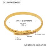 color: Z419-Gold Pink Zircon Bangle