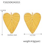 color: F1615-Gold Heart Earrings