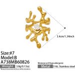color: A738-B Style Zircon Irregular Gold Open Ring