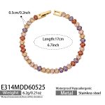 color: E314-Colorful Zircon Bracelet -17cm