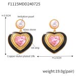 color: F1115-Gold Pink Glass Stone
