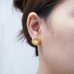 color: Rose Stud Earrings Gold MS-518