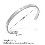 color: SZ221WES White Rhinestone Silver Bangle