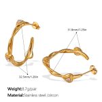color: EH1041WEG White Zircon Gold Earrings