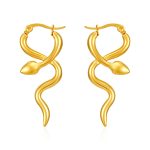 color: Polished Snake Earrings Gold MS-580