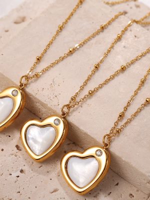 Non-Fading New Stainless Steel Necklace All-Match Heart Shaped Women's Jewelry Love Shape
