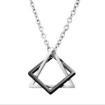 color: Silver Triangle Geometry + Curb Chain 60cm Chain