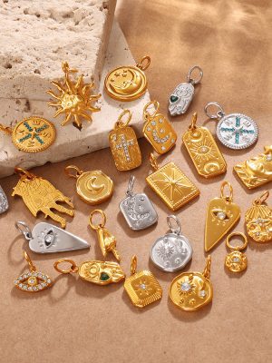 Retro Symbol Multi-Style Pendant Sun Moon Eye Modeling DIY Ornament Accessories