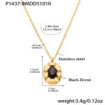 color: P1437-B Style Gold Necklace 39+5cm