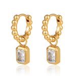 color: Round Bead Ear Cuff White Zircon Gold