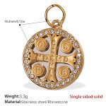 color: PJ489WEGS White Rhinestone Two-tone Gold Pendant