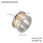 color: A858-Gold-Steel Color Ring / size: US 6