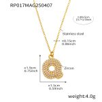 color: RP017-Q Letter Gold Necklace 40+5cm
