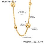 color: M080-Gold Coffee Bean Sweater Chain 90+5cm